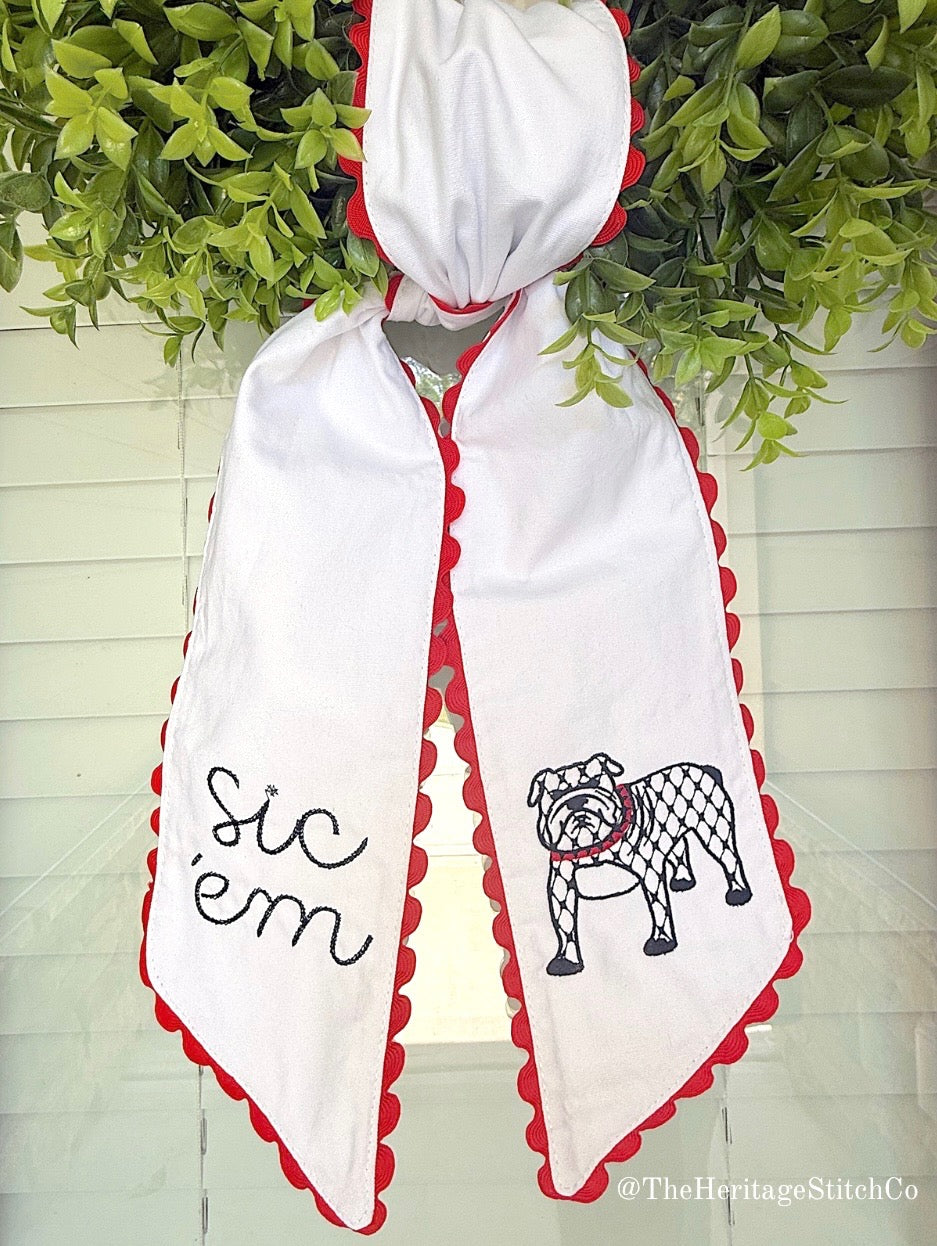 Sic 'em Wreath Sash