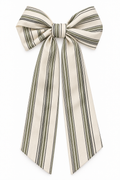 Green Stripe Wreath Bow