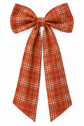 Rust Plaid Wreath Bow