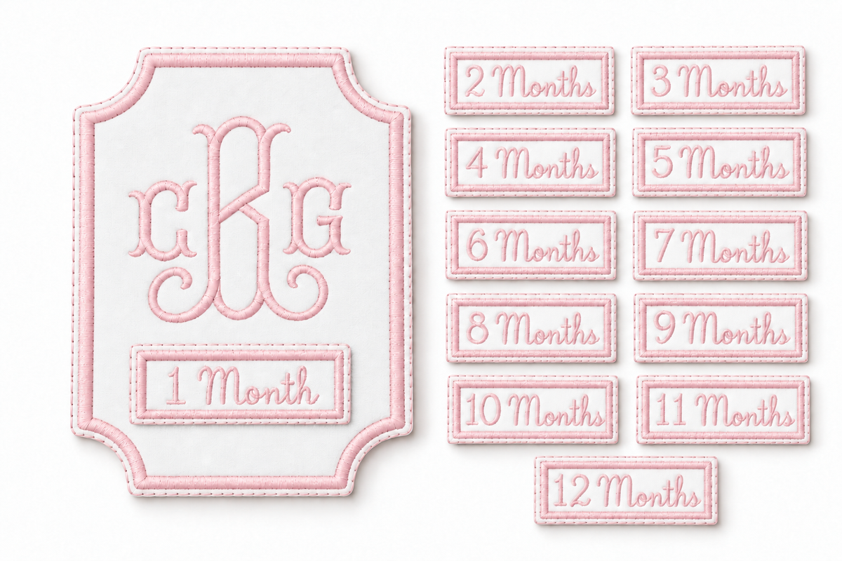 Monthly Milestone Cards - Monogram