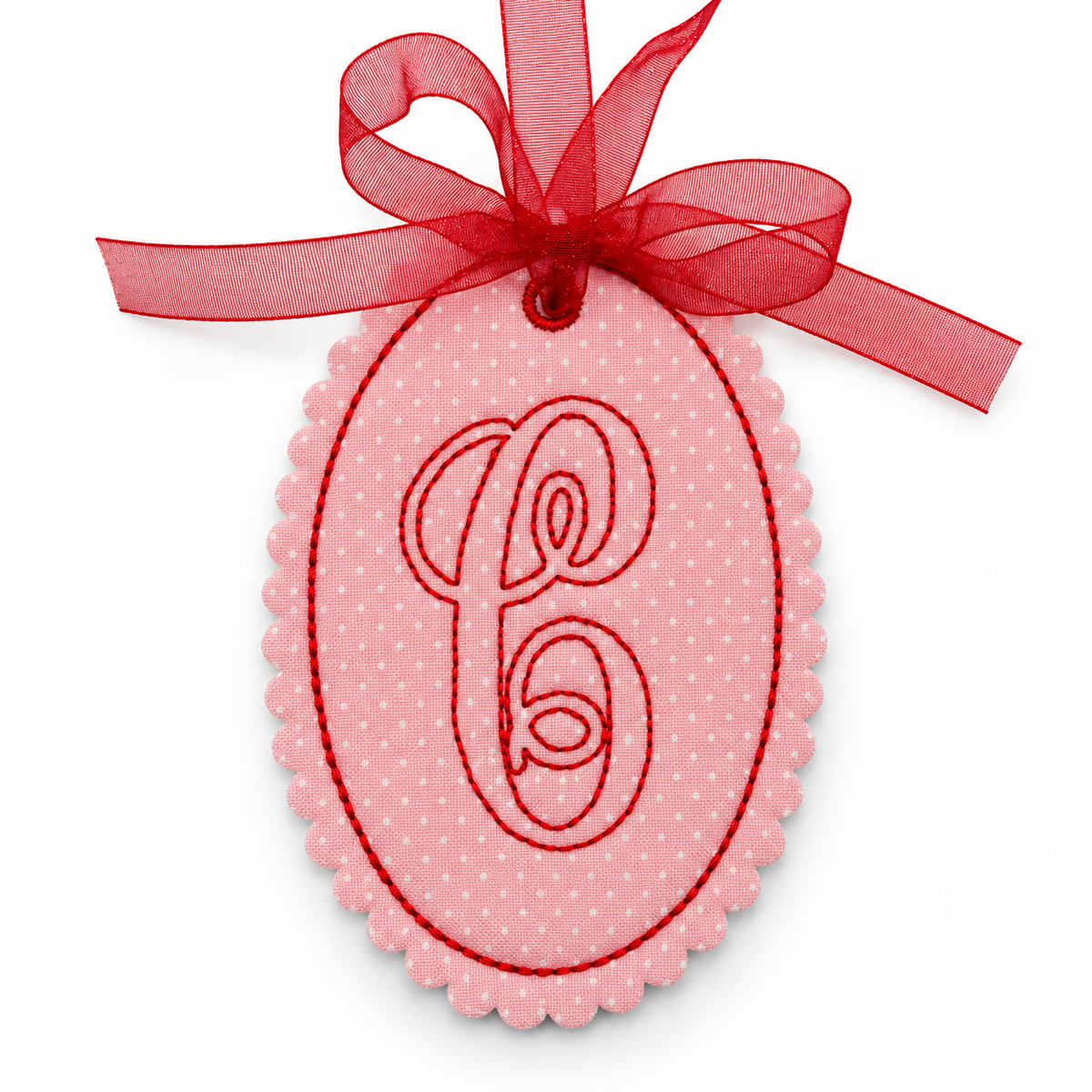 Ornament - Scallop Oval Initial