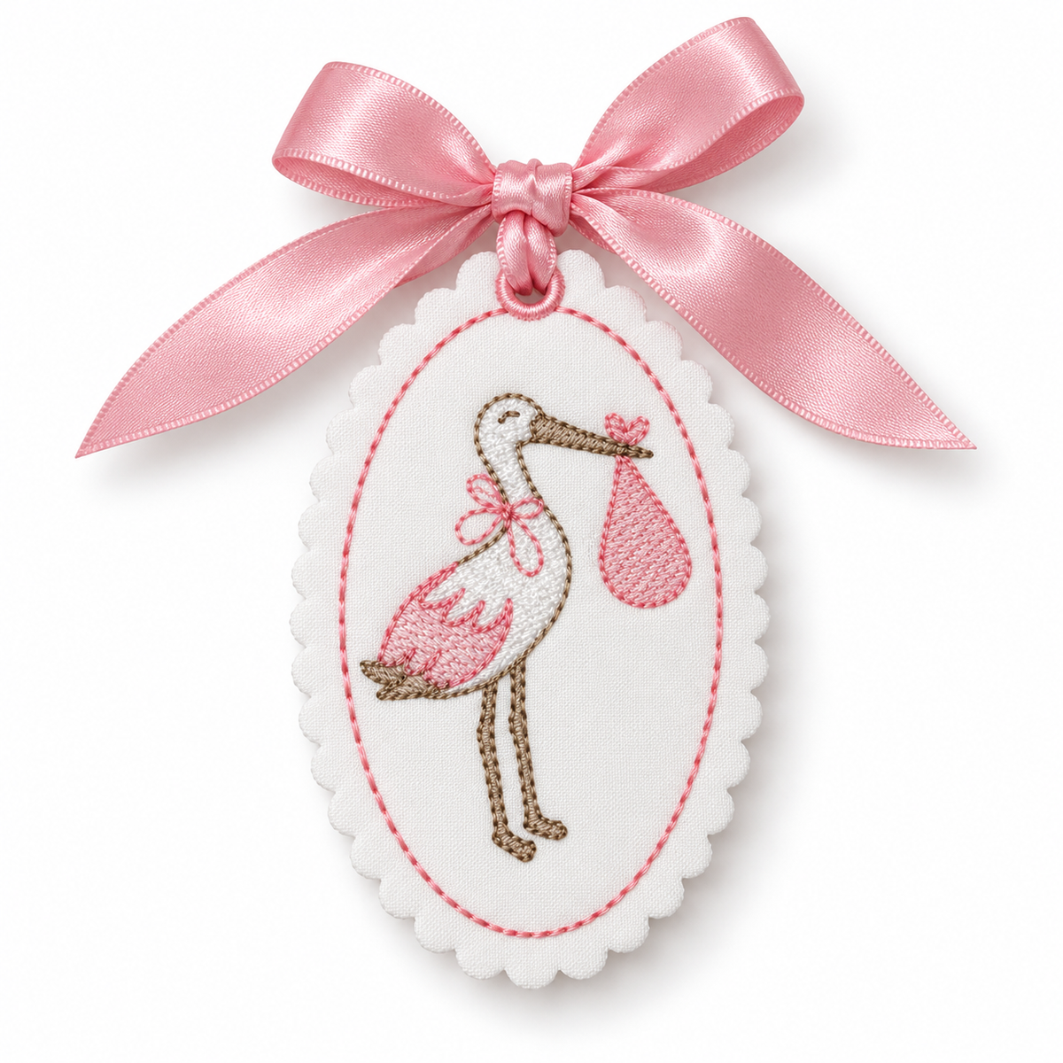 Ornament - Pink Stork