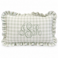 Monogram Ruffle Gingham Pillow