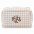 Tan Gingham Pouch