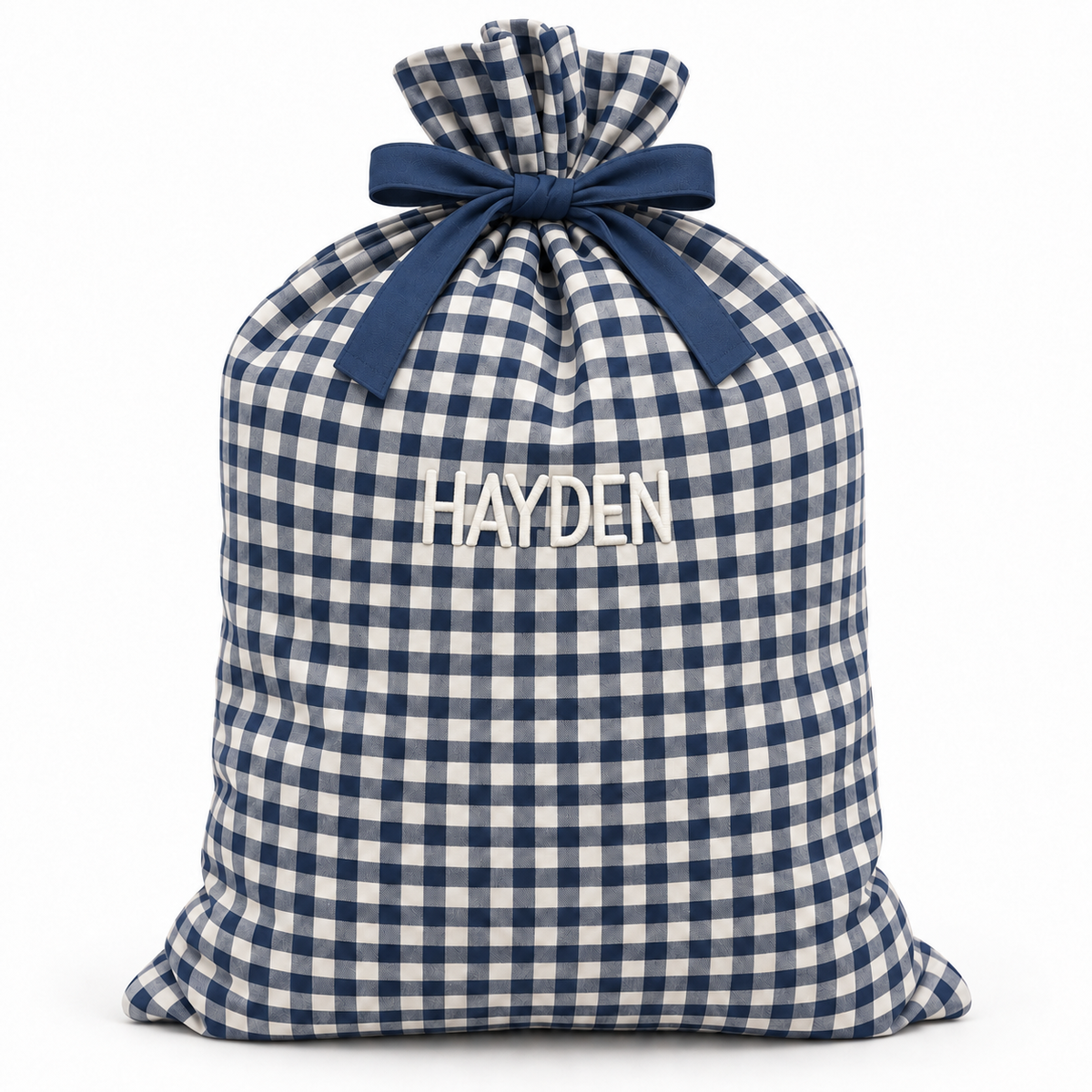 Santa Sack - Navy Gingham