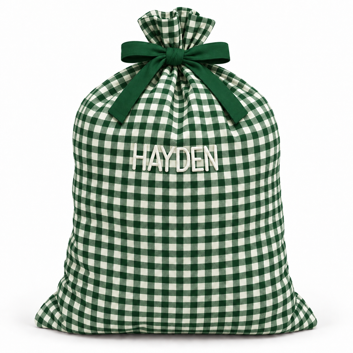 Santa Sack - Green Gingham