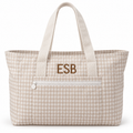 Tan Gingham Tote